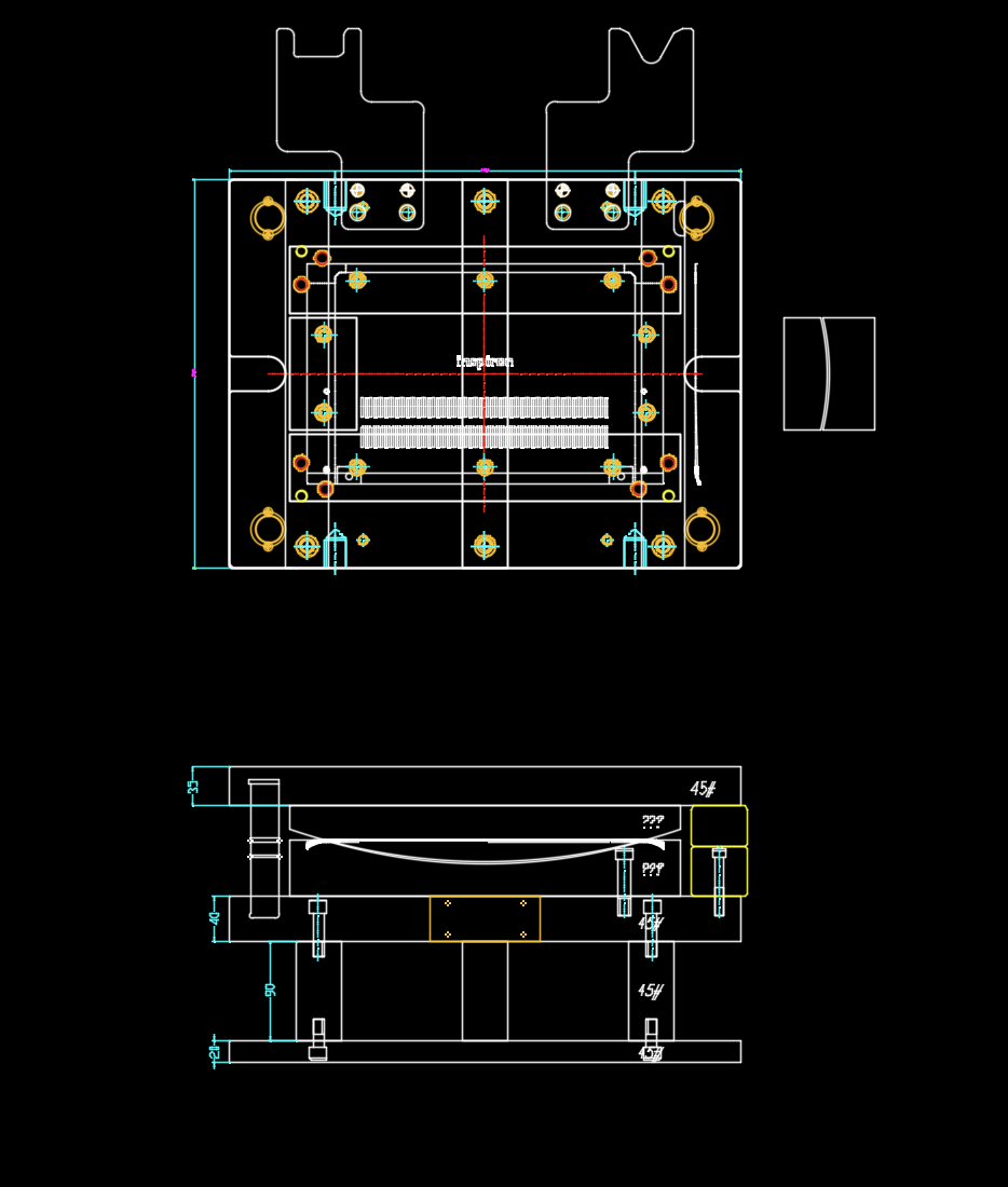 铝制电脑外壳冲压整形模具设计图